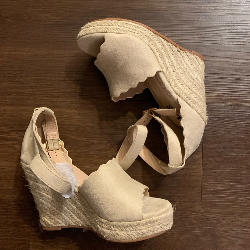 Espadrille Wedges Taupe / Grey